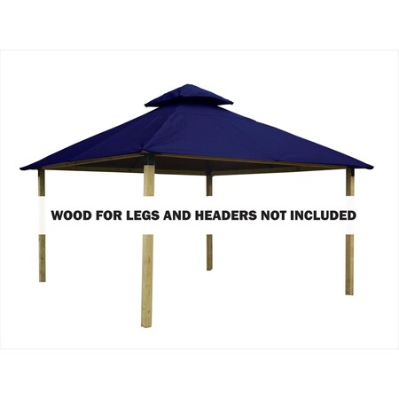 Superherostuff 12 sq. ft. Gazebo Roof Framing & Mounting Kit with Classic Royal Outdura Canopy PA3746435